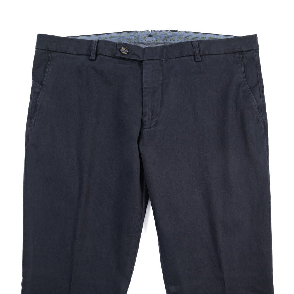BERWICH “SC SLIM-GD” ストレッチコットン ノータックチノパンツ ネイビー(navy) 54 | GUARDAROBA MILANO OFFICIAL STORE