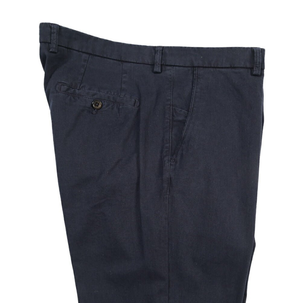 BERWICH “SC SLIM-GD” ストレッチコットン ノータックチノパンツ ネイビー(navy) 54 | GUARDAROBA MILANO OFFICIAL STORE