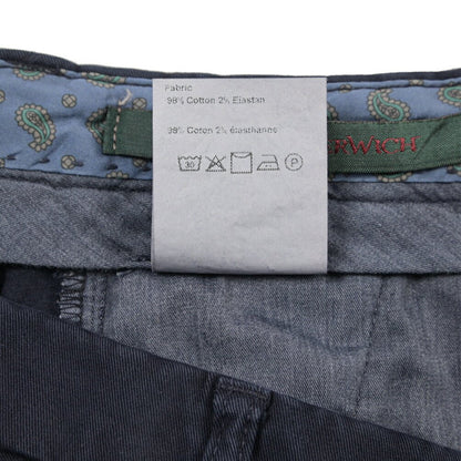 BERWICH “SC SLIM-GD” ストレッチコットン ノータックチノパンツ ネイビー(navy) 54 | GUARDAROBA MILANO OFFICIAL STORE