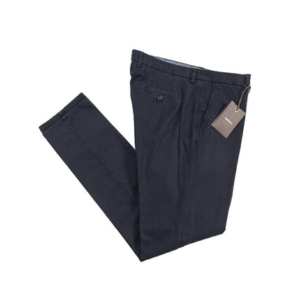 BERWICH “SC SLIM-GD” ストレッチコットン ノータックチノパンツ ネイビー(navy) 54 | GUARDAROBA MILANO OFFICIAL STORE