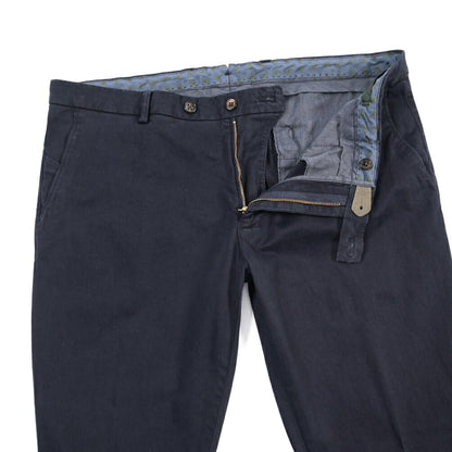 BERWICH “SC SLIM-GD” ストレッチコットン ノータックチノパンツ ネイビー(navy) 54 | GUARDAROBA MILANO OFFICIAL STORE