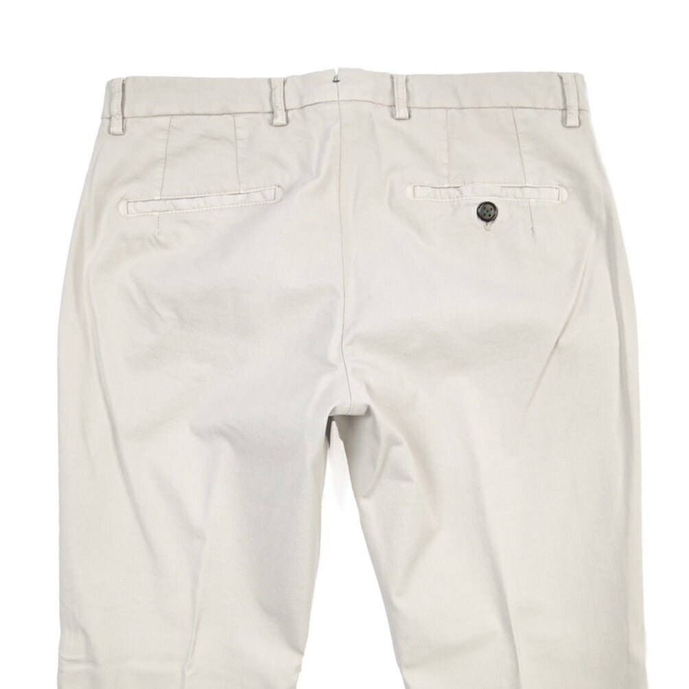 BERWICH “SC SLIM-GD” ストレッチコットン ノータックチノパンツ グレー(pomice008) 46 | GUARDAROBA MILANO OFFICIAL STORE