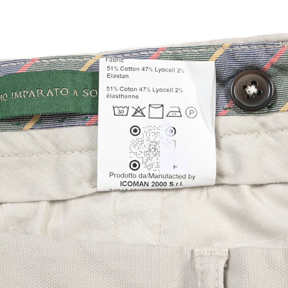 BERWICH “SC SLIM-GD” ストレッチコットン ノータックチノパンツ グレー(pomice008) 46 | GUARDAROBA MILANO OFFICIAL STORE