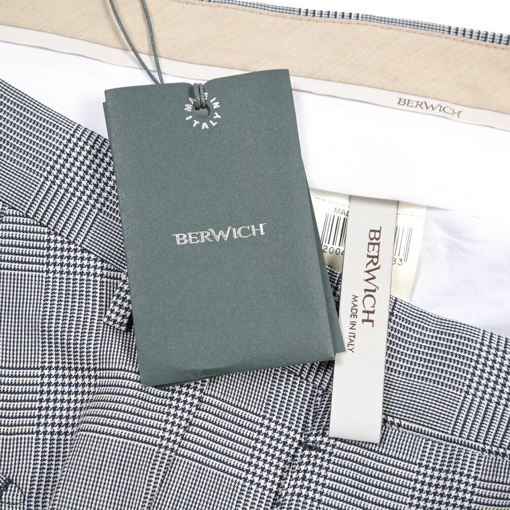 BERWICH “SC/1” コットン混ウール ノータックパンツ ブルーグレー(blue) 48 | GUARDAROBA MILANO OFFICIAL STORE
