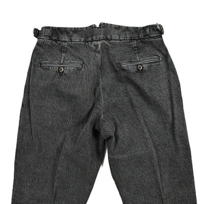 BERWICH "SCOTCH" コットン100% ツータック デニムスラックス / デニスラ ブラック(black denim) 44 | GUARDAROBA MILANO OFFICIAL STORE