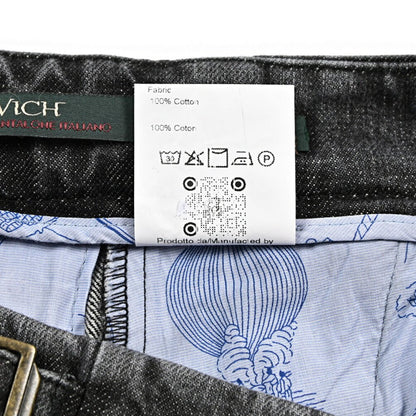 BERWICH "SCOTCH" コットン100% ツータック デニムスラックス / デニスラ ブラック(black denim) 44 | GUARDAROBA MILANO OFFICIAL STORE