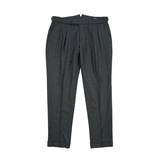 BERWICH “SCOTCH” ヴァージンウール100% ツータックスラックス ダークグレー(smoke) 50 | GUARDAROBA MILANO OFFICIAL STORE