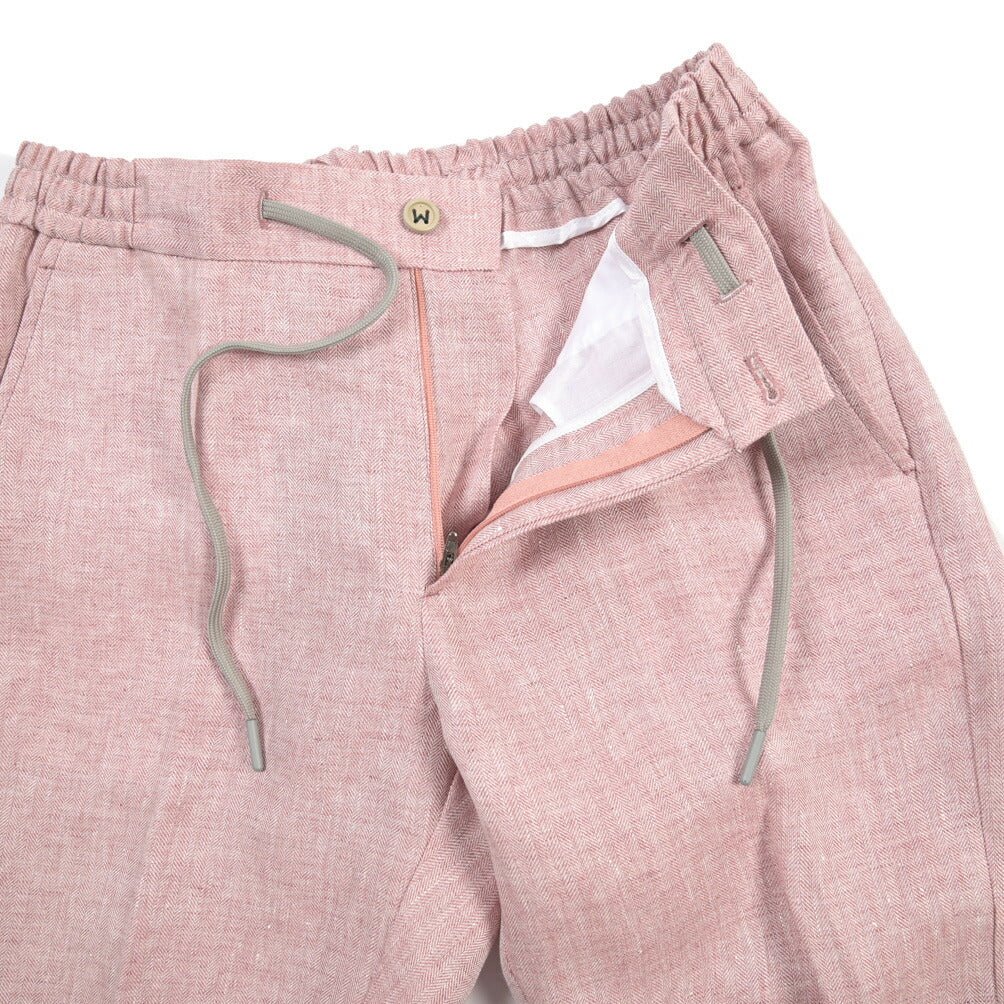 BERWICH “SHORT SPIAGGIA” リネン100% ノータックショーツ ピンク(rose) 46 | GUARDAROBA MILANO OFFICIAL STORE