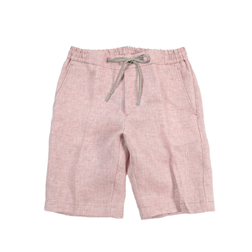 BERWICH “SHORT SPIAGGIA” リネン100% ノータックショーツ ピンク(rose) 46 | GUARDAROBA MILANO OFFICIAL STORE