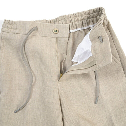 BERWICH “SHORT SPIAGGIA” ヘンプ100% ノータックショーツ ベージュ(desert) 48 | GUARDAROBA MILANO OFFICIAL STORE