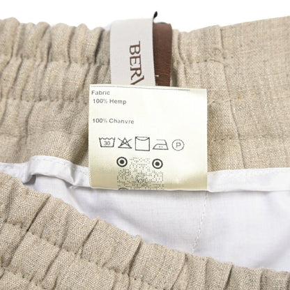 BERWICH “SHORT SPIAGGIA” ヘンプ100% ノータックショーツ ベージュ(desert) 48 | GUARDAROBA MILANO OFFICIAL STORE
