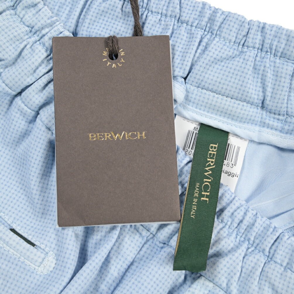 BERWICH “SHORT SPIAGGIA” リヨセル混コットン ストレッチショーツ ライトブルー(lt azzurro75) 46 | GUARDAROBA MILANO OFFICIAL STORE