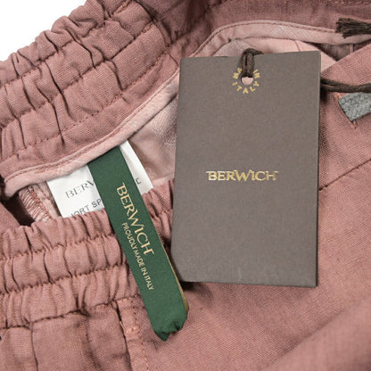 BERWICH “SHORT SPIAGGIA-GD” リネン100% ノータックショーツ ピンク(rosa474) 48 | GUARDAROBA MILANO OFFICIAL STORE