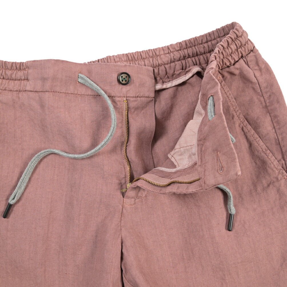 BERWICH “SHORT SPIAGGIA-GD” リネン100% ノータックショーツ ピンク(rosa474) 48 | GUARDAROBA MILANO OFFICIAL STORE