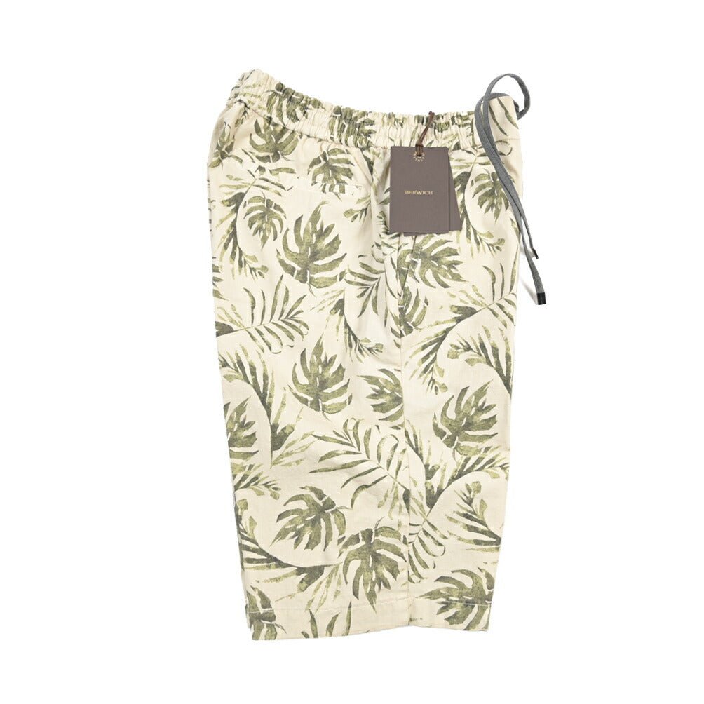 BERWICH “SHORT SPIAGGIA-GD” リネン混コットン ストレッチショーツ オフホワイト(latte802) 46 | GUARDAROBA MILANO OFFICIAL STORE