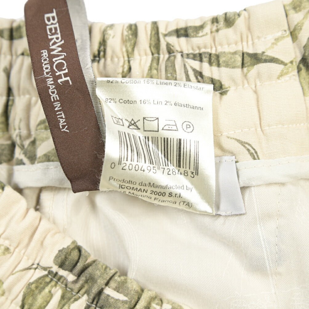 BERWICH “SHORT SPIAGGIA-GD” リネン混コットン ストレッチショーツ オフホワイト(latte802) 46 | GUARDAROBA MILANO OFFICIAL STORE