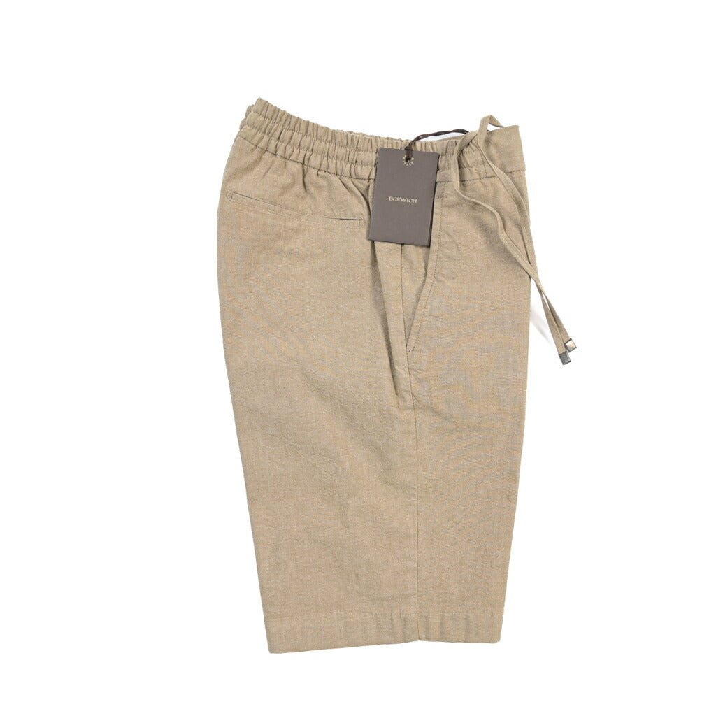 BERWICH “SHORT SPIAGGIA-GD” ストレッチコットン ノータックショーツ ベージュ(beige) 46 | GUARDAROBA MILANO OFFICIAL STORE