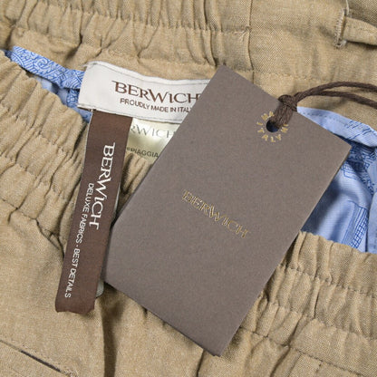 BERWICH “SHORT SPIAGGIA-GD” ストレッチコットン ノータックショーツ ベージュ(beige) 46 | GUARDAROBA MILANO OFFICIAL STORE