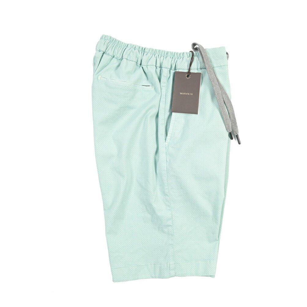 BERWICH “SHORT SPIAGGIA-GD” リヨセル混コットン ストレッチショーツ ライトグリーン(lt verde924) 46 | GUARDAROBA MILANO OFFICIAL STORE