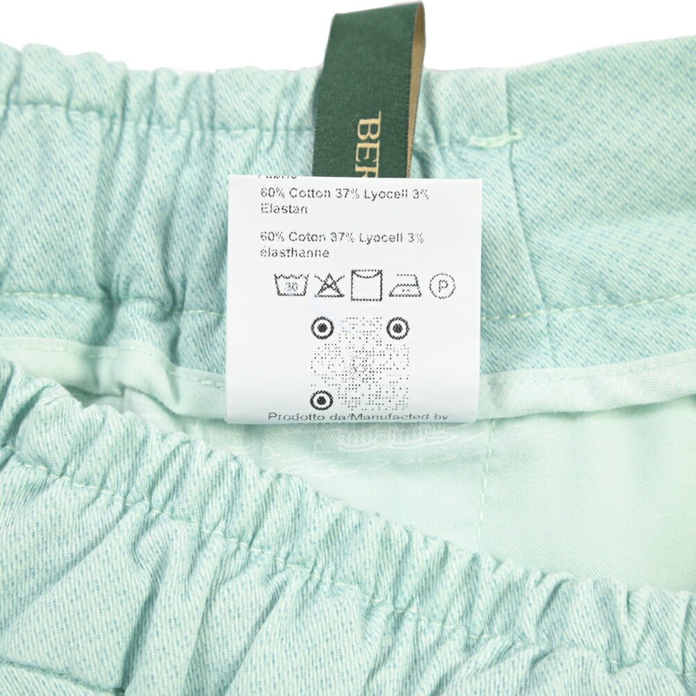 BERWICH “SHORT SPIAGGIA-GD” リヨセル混コットン ストレッチショーツ ライトグリーン(lt verde924) 46 | GUARDAROBA MILANO OFFICIAL STORE