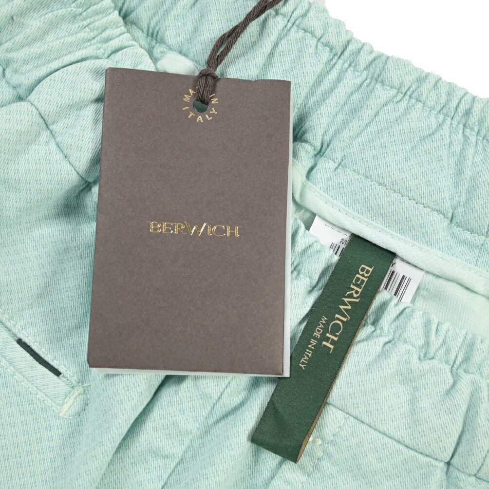 BERWICH “SHORT SPIAGGIA-GD” リヨセル混コットン ストレッチショーツ ライトグリーン(lt verde924) 46 | GUARDAROBA MILANO OFFICIAL STORE