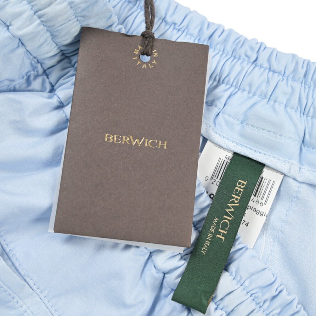 BERWICH “SHORT SPIAGGIA-GD” スーピマコットン ストレッチショーツ ライトブルー(lt azzurro75) 48 | GUARDAROBA MILANO OFFICIAL STORE