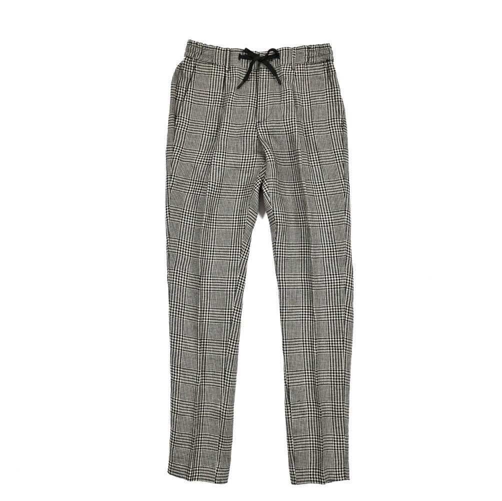 BERWICH "SPIAGGIA" リネン100% ドローコード付きワンタックパンツ ブラック(black) 50 | GUARDAROBA MILANO OFFICIAL STORE