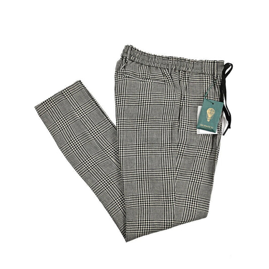 BERWICH "SPIAGGIA" リネン100% ドローコード付きワンタックパンツ ブラック(black) 50 | GUARDAROBA MILANO OFFICIAL STORE