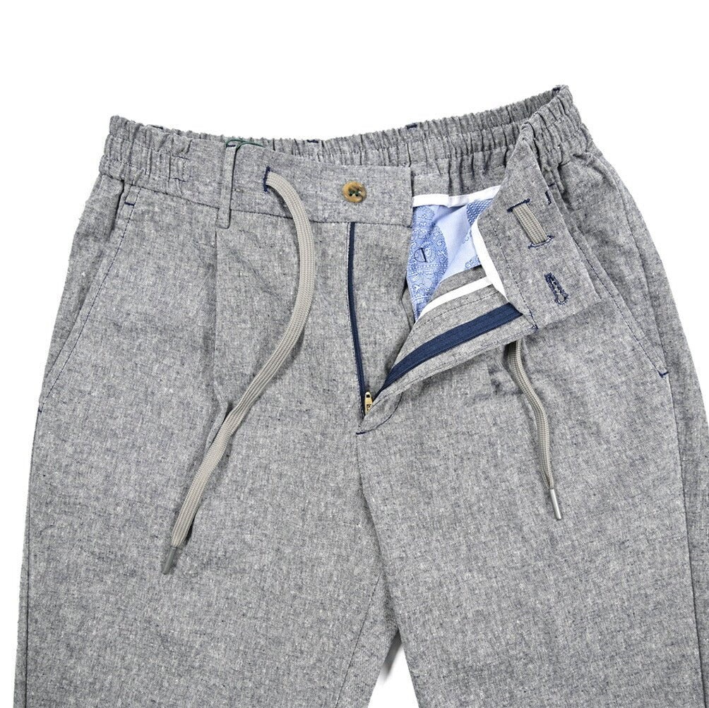 BERWICH "SPIAGGIA 1P" リネン混コットン ドローコード付きワンタックパンツ｜425467 - 46｜GUARDAROBA MILANO OFFICIAL STORE