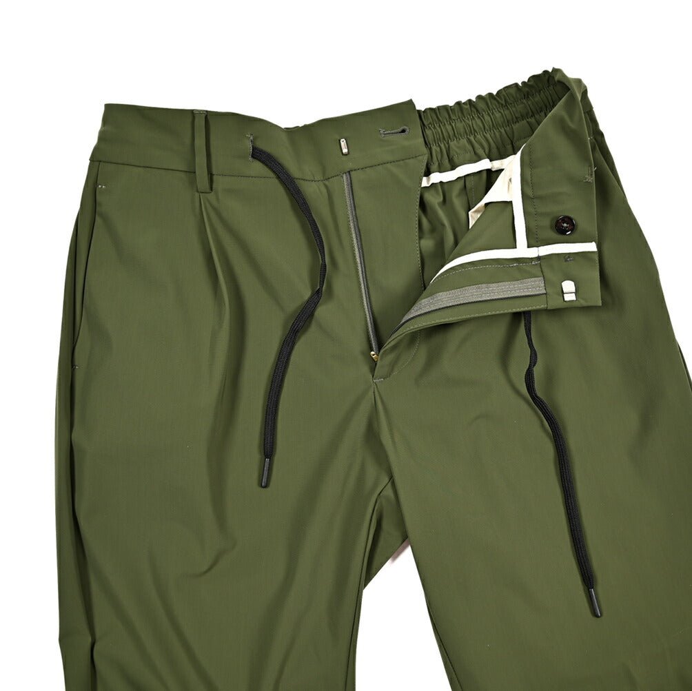 BERWICH "SPIAGGIA 1P" ストレッチナイロン ドローコード付きイージーパンツ グリーン(green) 50 | GUARDAROBA MILANO OFFICIAL STORE