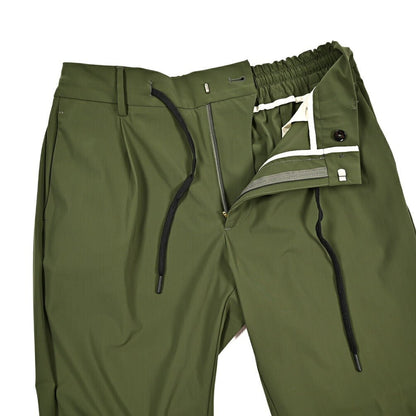 BERWICH "SPIAGGIA 1P" ストレッチナイロン ドローコード付きイージーパンツ グリーン(green) 50 | GUARDAROBA MILANO OFFICIAL STORE