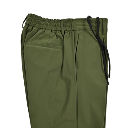 BERWICH "SPIAGGIA 1P" ストレッチナイロン ドローコード付きイージーパンツ グリーン(green) 50 | GUARDAROBA MILANO OFFICIAL STORE