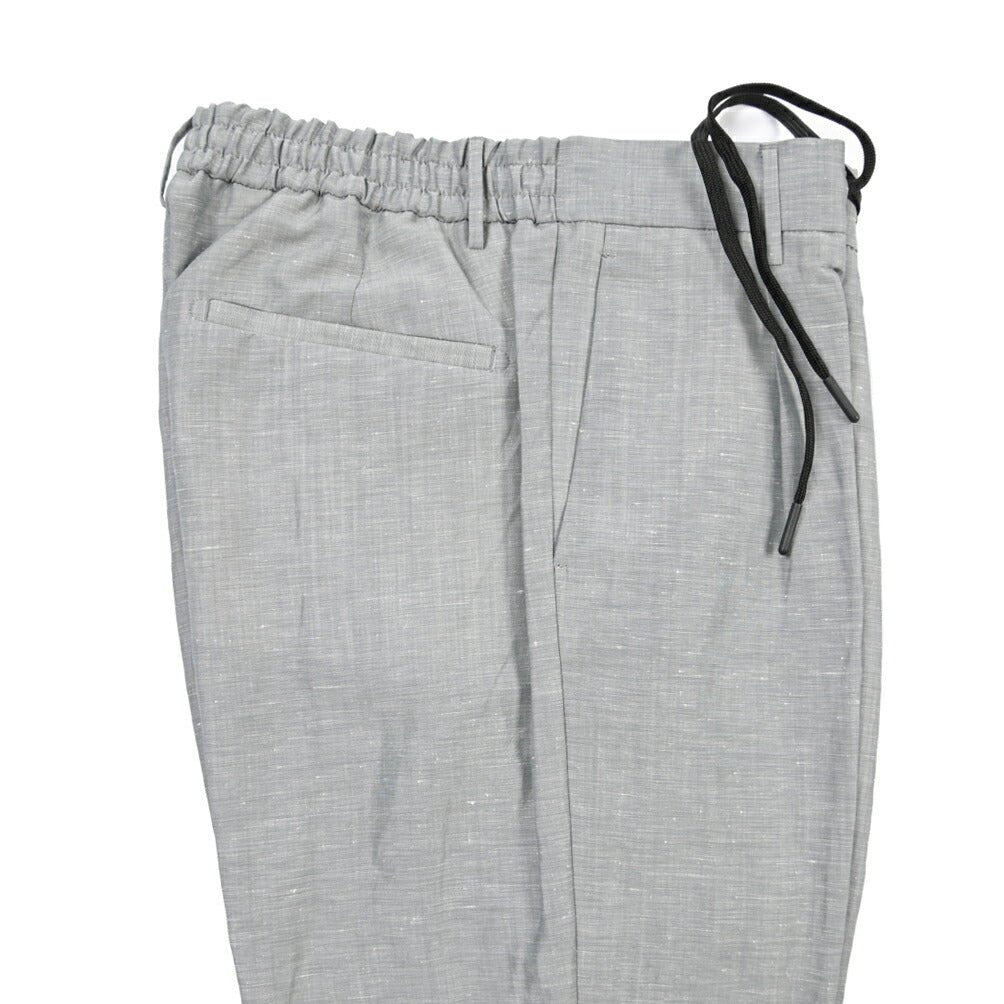 BERWICH “SPIAGGIA 1P” リネン混ウール ドローコード付きイージースラックス グレー(grey) 46 | GUARDAROBA MILANO OFFICIAL STORE