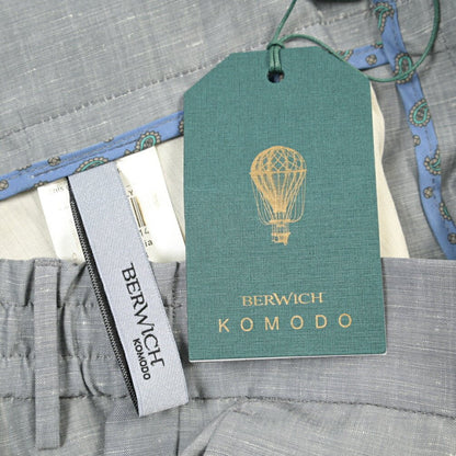 BERWICH “SPIAGGIA 1P” リネン混ウール ドローコード付きイージースラックス グレー(grey) 46 | GUARDAROBA MILANO OFFICIAL STORE
