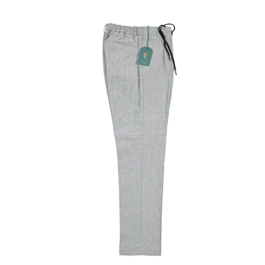 BERWICH “SPIAGGIA 1P” リネン混ウール ドローコード付きイージースラックス グレー(grey) 46 | GUARDAROBA MILANO OFFICIAL STORE