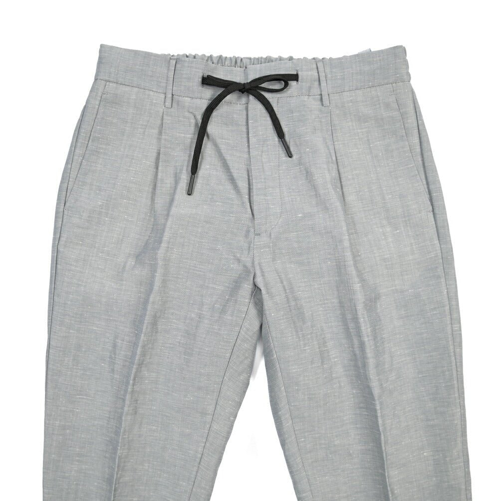 BERWICH “SPIAGGIA 1P” リネン混ウール ドローコード付きイージースラックス グレー(grey) 46 | GUARDAROBA MILANO OFFICIAL STORE