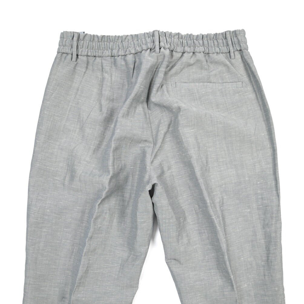 BERWICH “SPIAGGIA 1P” リネン混ウール ドローコード付きイージースラックス グレー(grey) 46 | GUARDAROBA MILANO OFFICIAL STORE