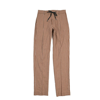 BERWICH “SPIAGGIA 1P” リネン混 ドローコード付きワンタックイージーパンツ ブラウン(brown) 48 | GUARDAROBA MILANO OFFICIAL STORE