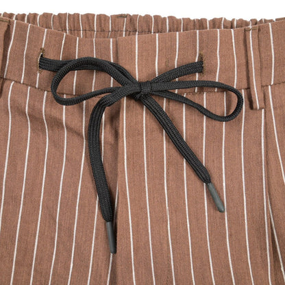 BERWICH “SPIAGGIA 1P” リネン混 ドローコード付きワンタックイージーパンツ ブラウン(brown) 48 | GUARDAROBA MILANO OFFICIAL STORE