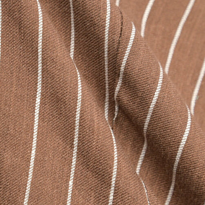 BERWICH “SPIAGGIA 1P” リネン混 ドローコード付きワンタックイージーパンツ ブラウン(brown) 48 | GUARDAROBA MILANO OFFICIAL STORE