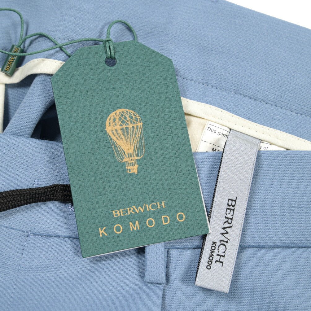 BERWICH “SPIAGGIA 1P” ビスコース混 ストレッチイージーパンツ ブルー(azure) 46 | GUARDAROBA MILANO OFFICIAL STORE