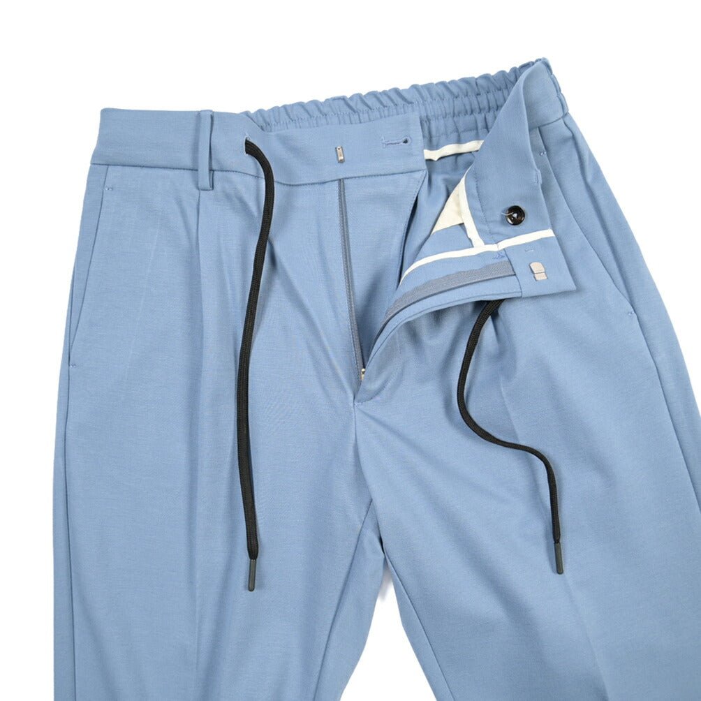 BERWICH “SPIAGGIA 1P” ビスコース混 ストレッチイージーパンツ ブルー(azure) 46 | GUARDAROBA MILANO OFFICIAL STORE