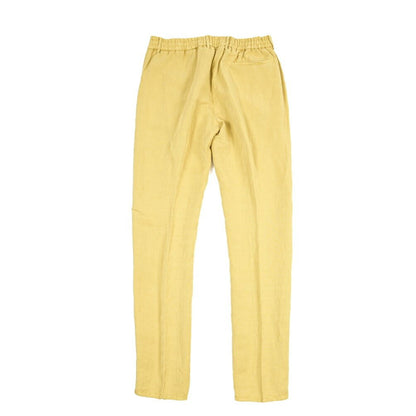 BERWICH “SPIAGGIA 1P-GD” リネン混 ドローコード付きワンタックイージーパンツ イエロー(lime4673) 46 | GUARDAROBA MILANO OFFICIAL STORE