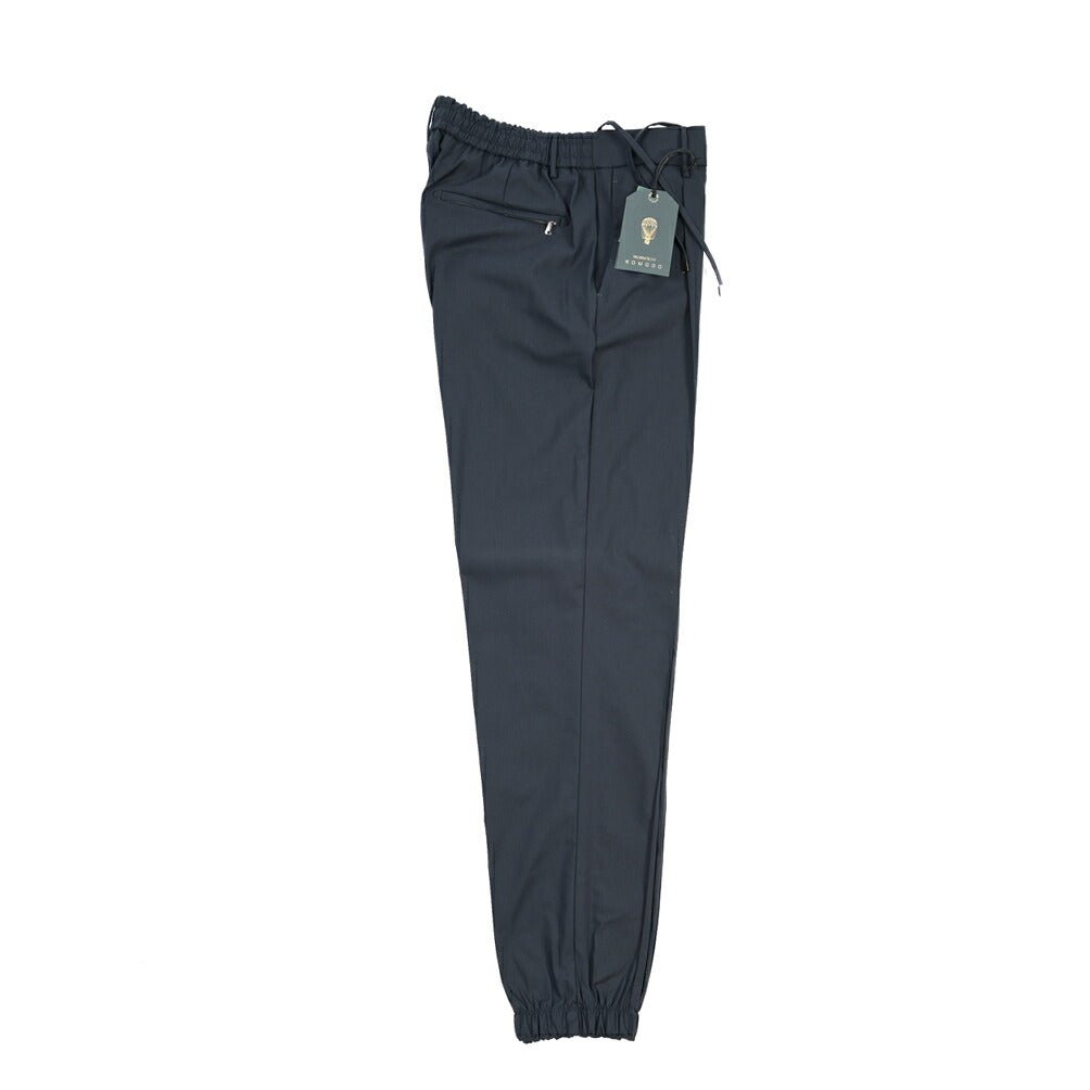 BERWICH “SPIAGGIA 1P TECH” ストレッチナイロン ワンタックイージーパンツ ネイビー(navy) 46 | GUARDAROBA MILANO OFFICIAL STORE