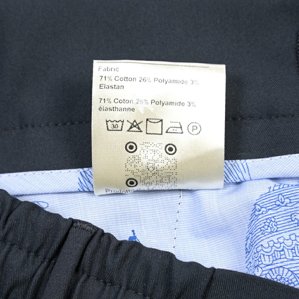 BERWICH “SPIAGGIA 1P TECH” ストレッチナイロン ワンタックイージーパンツ ネイビー(navy) 46 | GUARDAROBA MILANO OFFICIAL STORE