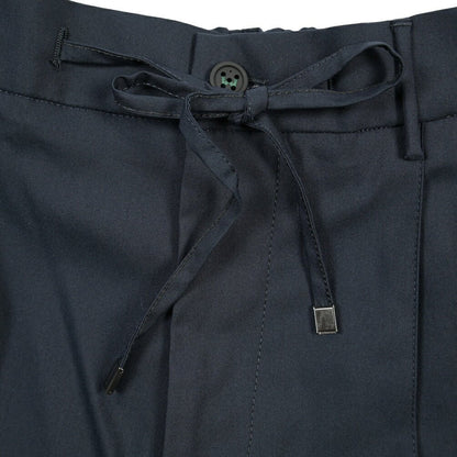 BERWICH “SPIAGGIA 1P TECH” ストレッチナイロン ワンタックイージーパンツ ネイビー(navy) 46 | GUARDAROBA MILANO OFFICIAL STORE