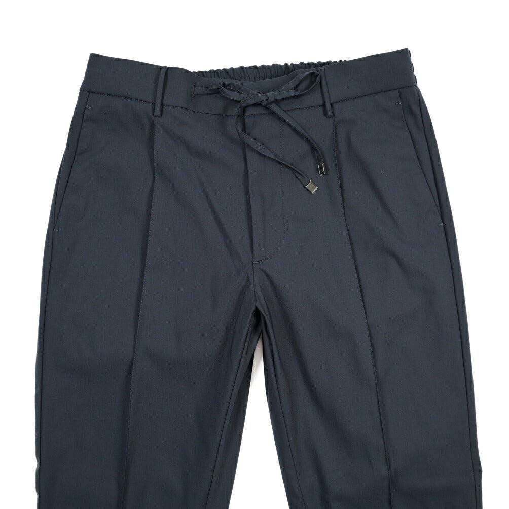 BERWICH “SPIAGGIA 1P TECH” ストレッチナイロン ワンタックイージーパンツ ネイビー(navy) 46 | GUARDAROBA MILANO OFFICIAL STORE