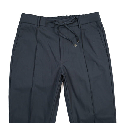 BERWICH “SPIAGGIA 1P TECH” ストレッチナイロン ワンタックイージーパンツ ネイビー(navy) 46 | GUARDAROBA MILANO OFFICIAL STORE