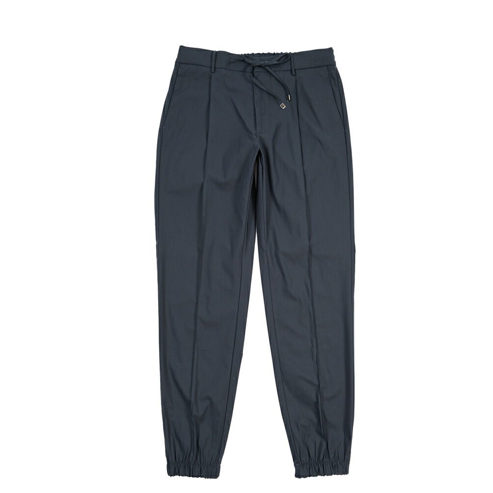 BERWICH “SPIAGGIA 1P TECH” ストレッチナイロン ワンタックイージーパンツ ネイビー(navy) 46 | GUARDAROBA MILANO OFFICIAL STORE