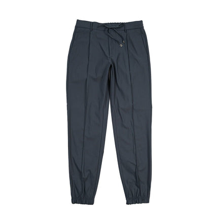 BERWICH “SPIAGGIA 1P TECH” ストレッチナイロン ワンタックイージーパンツ ネイビー(navy) 46 | GUARDAROBA MILANO OFFICIAL STORE